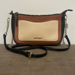 Nanette Lepore Brown and Cream Crossbody Bag